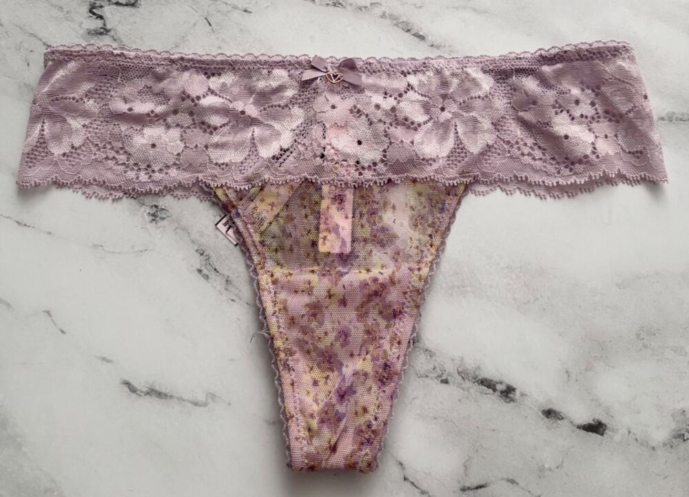 Victoria's Secret Thong Panty Body by Victoria Mesh & Lace XS